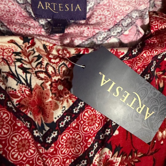 NWWT Artesia Womens M Red Boho Medallion Print Sleeveless Hi Lo Maxi Dress - Picture 3 of 5